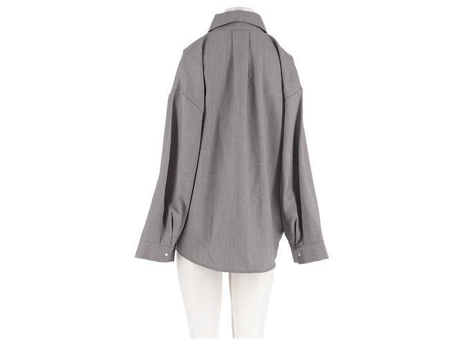 Autre Marque Camicia in lana grigia SELIIJAN M Grigio - vista 6