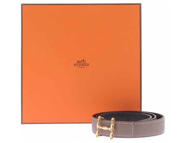 Hermès Ceinture H torsade réversible Marron - vue 6