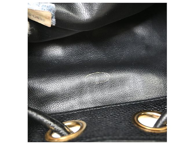 Chanel Vintage CC Drawstring Bucket Caviar Small Nero - vista 5