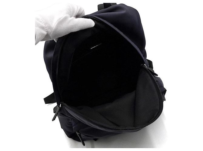 Prada Navy Nylon Triangular Logo Men's Backpack Blue - view 5