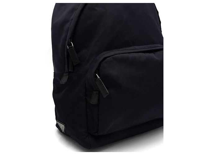 Prada Navy Nylon Triangular Logo Men's Backpack Blue - view 7