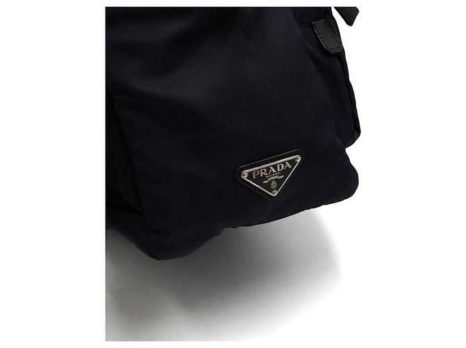 Prada Navy Nylon Triangular Logo Men's Backpack Blue - view 8