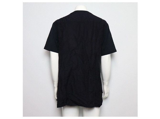Dior T-shirt a maniche corte sovrapposta in seta Black Oblique Trotter Nero - vista 4
