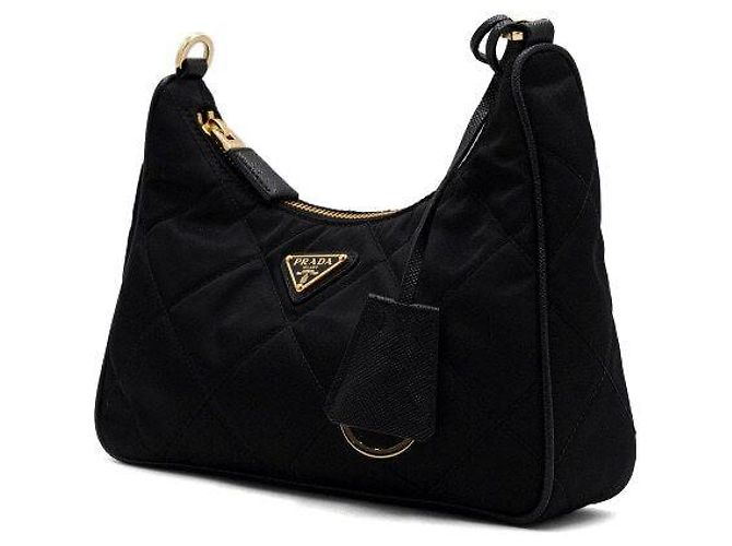 Prada Re-Nylon gesteppte Mini-Tote- und Schultertasche mit Steppnähten Schwarz - Ansicht 3