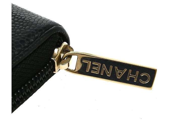 Chanel Portefeuille long CC logo Caviar Skin Nero - vista 6