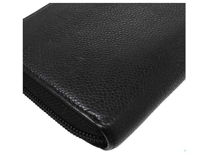 Chanel Portefeuille long CC logo Caviar Skin Nero - vista 7