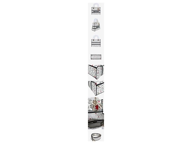 Dior Borsa Tote Lady Delight Medium White Multi Bianco - vista 2