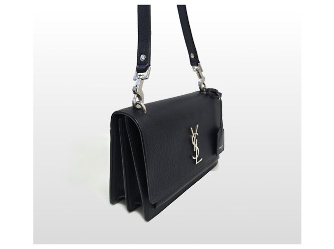 Saint Laurent Borsa a Tracolla Satchel Medium in Pelle Navy Sunset Blu - vista 4