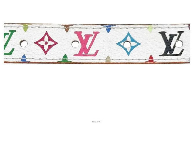 Louis Vuitton Multi Gürtel Weiß Stoff - Ansicht 5