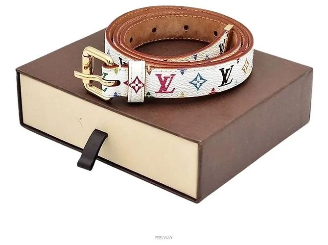 Louis Vuitton Multi Gürtel Weiß Stoff - Ansicht 6