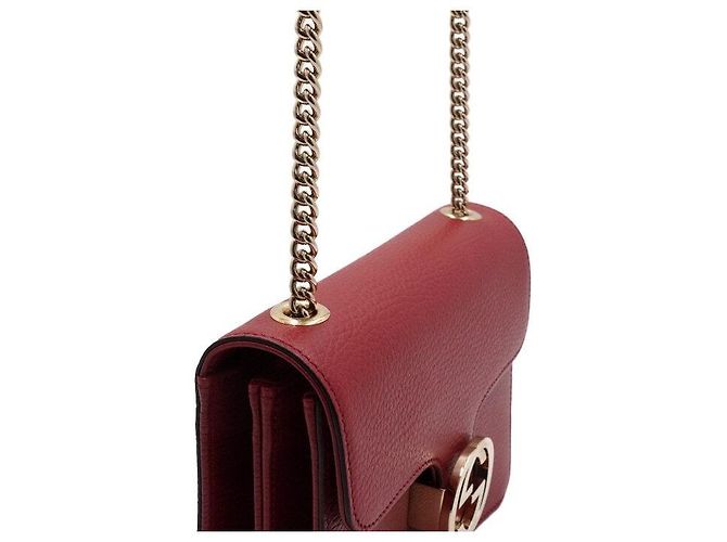 Gucci Borsa a spalla e crossbody Red Interlocking Small con catena dorata Rosso - vista 10