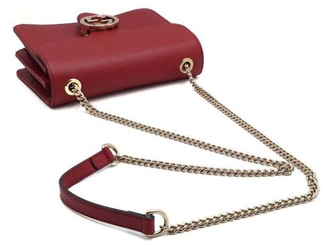 Gucci Borsa a spalla e crossbody Red Interlocking Small con catena dorata Rosso - vista 11