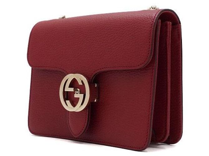 Gucci Borsa a spalla e crossbody Red Interlocking Small con catena dorata Rosso - vista 2
