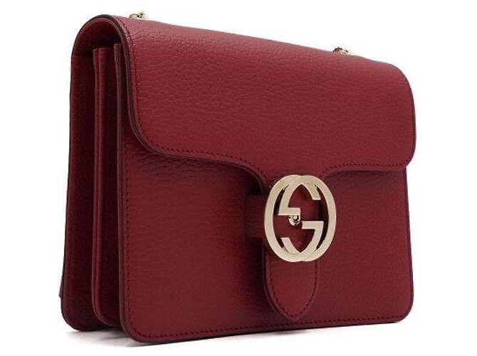 Gucci Borsa a spalla e crossbody Red Interlocking Small con catena dorata Rosso - vista 3