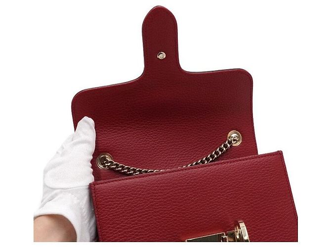 Gucci Borsa a spalla e crossbody Red Interlocking Small con catena dorata Rosso - vista 5