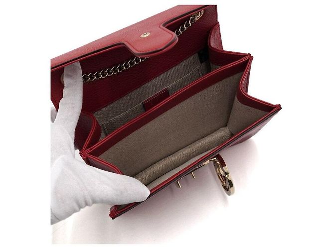 Gucci Borsa a spalla e crossbody Red Interlocking Small con catena dorata Rosso - vista 6