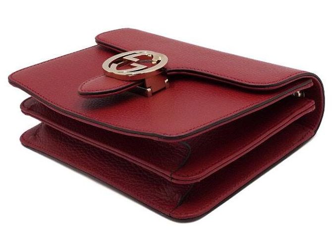 Gucci Borsa a spalla e crossbody Red Interlocking Small con catena dorata Rosso - vista 8