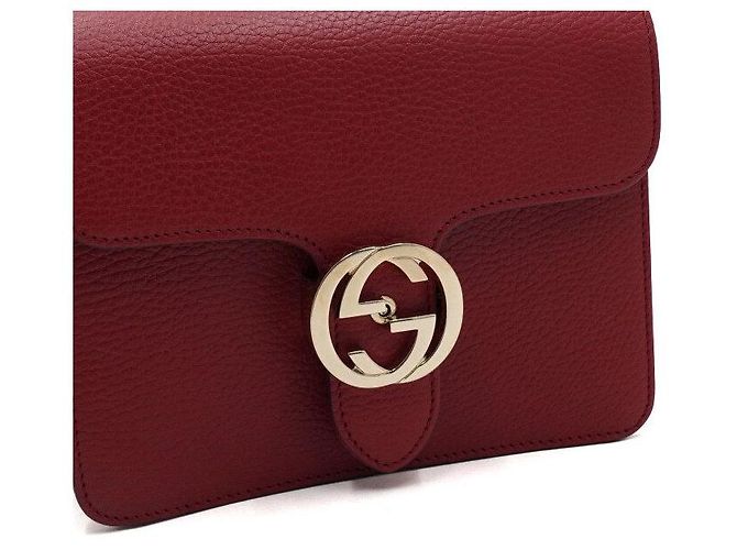 Gucci Borsa a spalla e crossbody Red Interlocking Small con catena dorata Rosso - vista 9