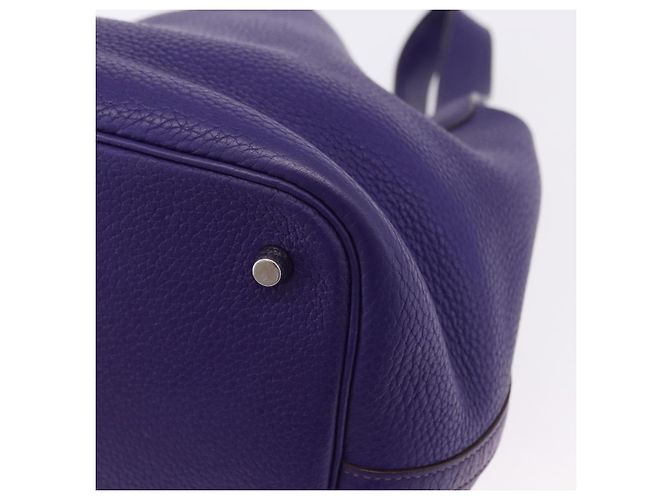 Hermès HERMES Picotan Lock MM Hand Bag Leather Purple Silver - vista 11