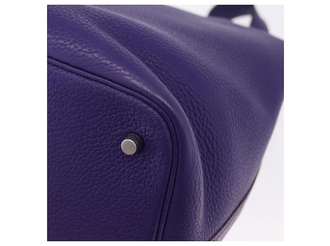 Hermès HERMES Picotan Lock MM Hand Bag Leather Purple Silver - vista 13