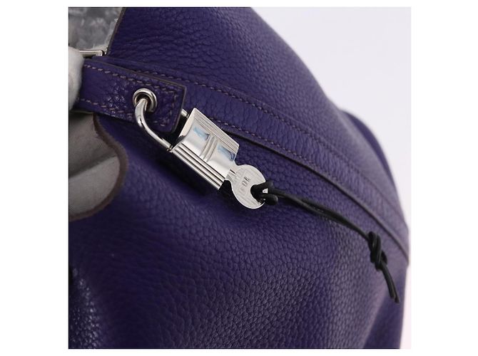 Hermès HERMES Picotan Lock MM Hand Bag Leather Purple Silver - vista 14