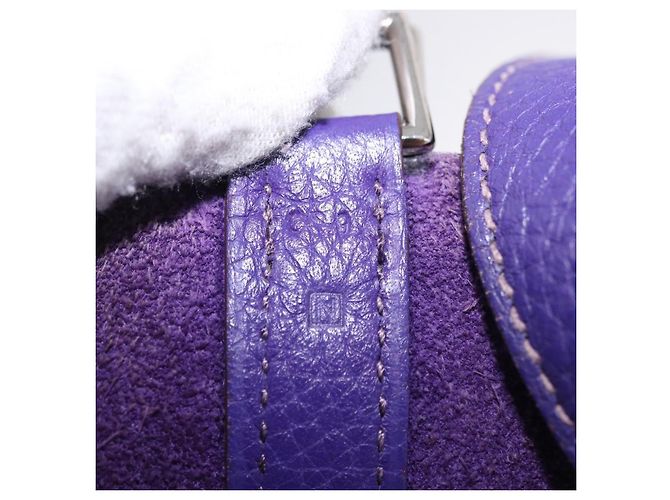 Hermès HERMES Picotan Lock MM Hand Bag Leather Purple Silver - vista 19