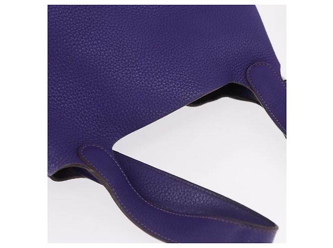 Hermès HERMES Picotan Lock MM Hand Bag Leather Purple Silver - vista 6