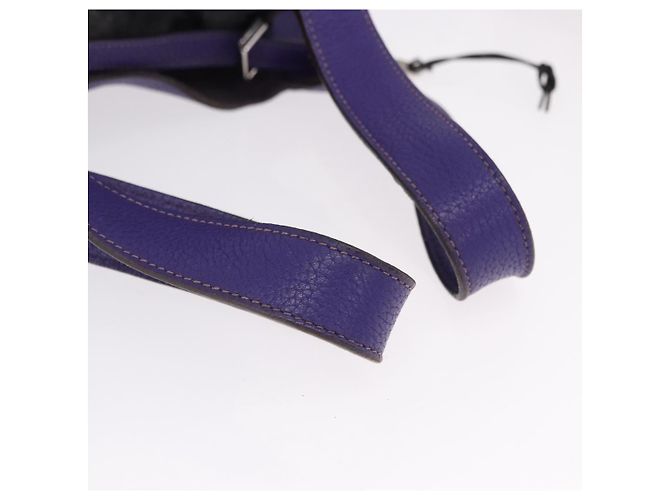 Hermès HERMES Picotan Lock MM Hand Bag Leather Purple Silver - vista 7