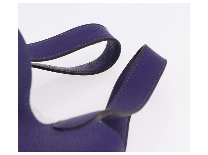 Hermès HERMES Picotan Lock MM Hand Bag Leather Purple Silver - vista 8