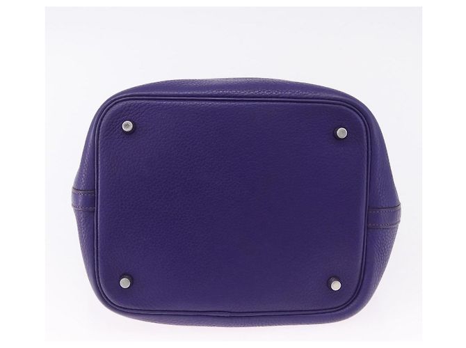 Hermès HERMES Picotan Lock MM Hand Bag Leather Purple Silver - vista 9