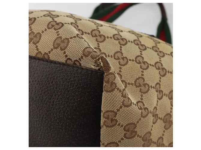 GUCCI GG Canvas Web Sherry Line Hand Bag Beige Silver 131228 - vista 12