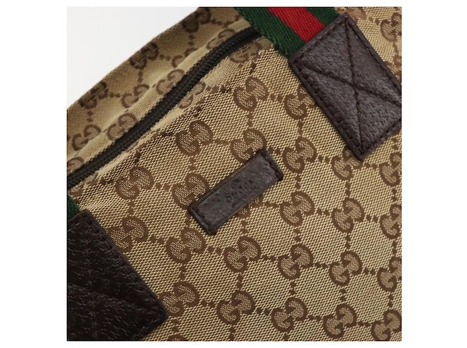 GUCCI GG Canvas Web Sherry Line Hand Bag Beige Silver 131228 - vista 14