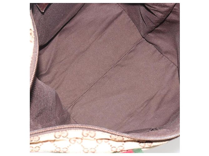 GUCCI GG Canvas Web Sherry Line Hand Bag Beige Silver 131228 - vista 17