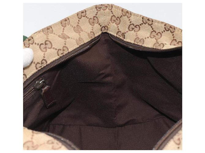 GUCCI GG Canvas Web Sherry Line Hand Bag Beige Silver 131228 - vista 18