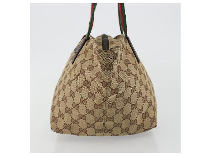 GUCCI GG Canvas Web Sherry Line Hand Bag Beige Silver 131228 - vista 4