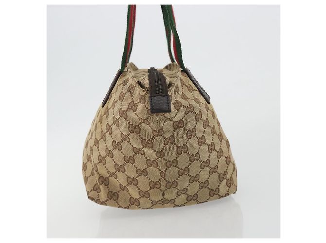 GUCCI GG Canvas Web Sherry Line Hand Bag Beige Silver 131228 - vista 5