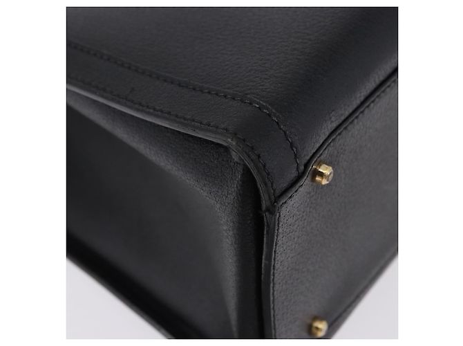 GUCCI Bolsa de Mão Bamboo Couro Preto Tom Dourado - vista 10