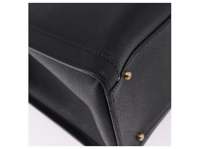 GUCCI Bolsa de Mão Bamboo Couro Preto Tom Dourado - vista 12