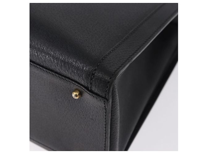 GUCCI Bolsa de Mão Bamboo Couro Preto Tom Dourado - vista 13