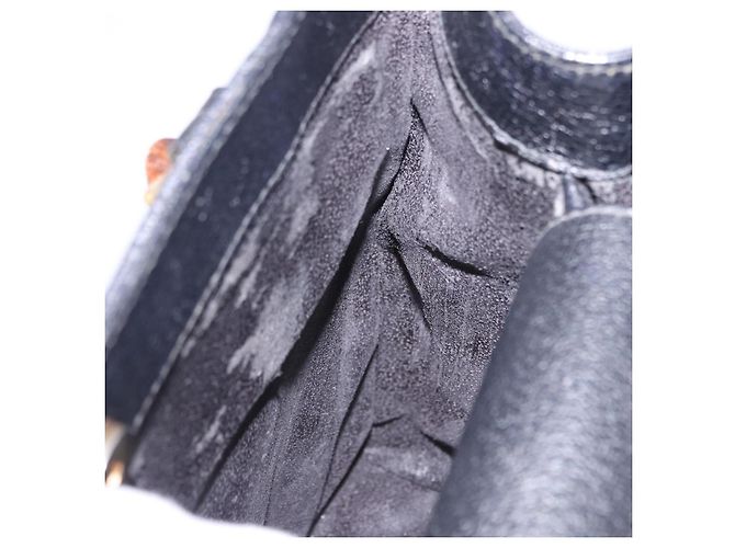 GUCCI Bolsa de Mão Bamboo Couro Preto Tom Dourado - vista 17
