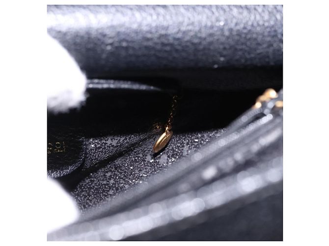 GUCCI Bolsa de Mão Bamboo Couro Preto Tom Dourado - vista 19
