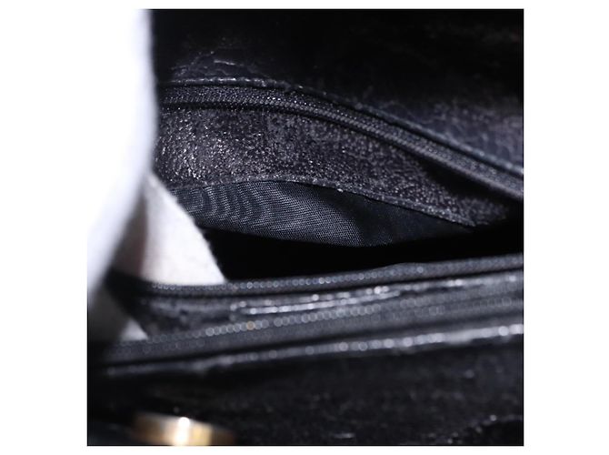 GUCCI Bolsa de Mão Bamboo Couro Preto Tom Dourado - vista 20
