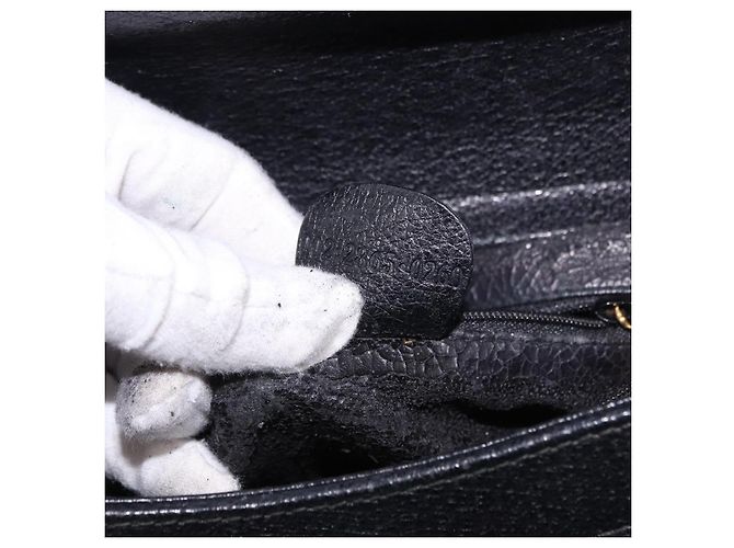 GUCCI Bolsa de Mão Bamboo Couro Preto Tom Dourado - vista 21