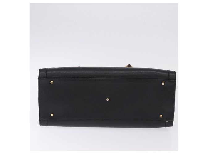 GUCCI Bolsa de Mão Bamboo Couro Preto Tom Dourado - vista 9