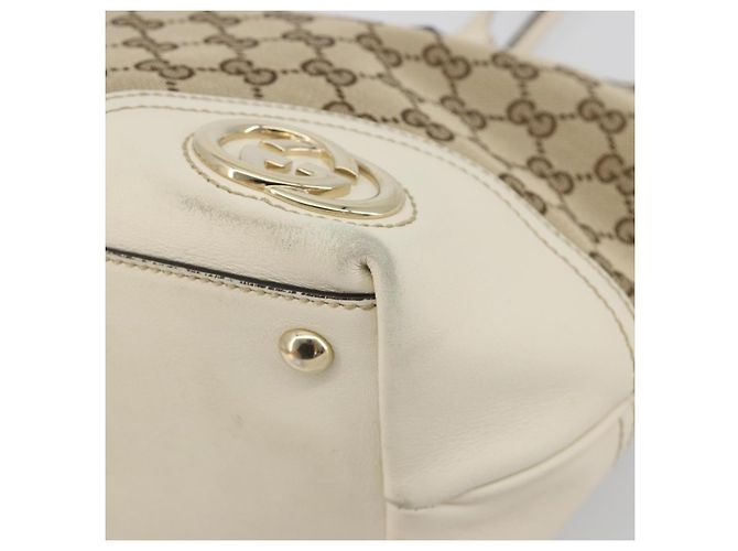 GUCCI GG Canvas Hand Bag Beige Gold 169946 - vista 10