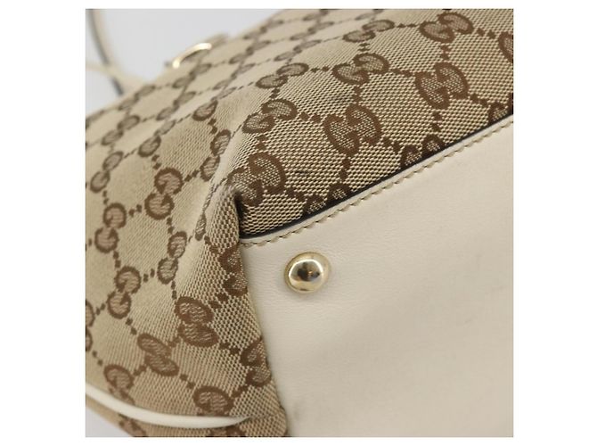 GUCCI GG Canvas Hand Bag Beige Gold 169946 - vista 11