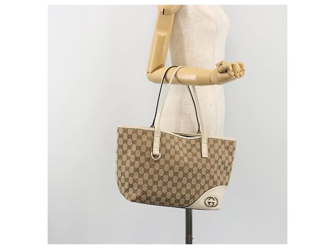 GUCCI GG Canvas Hand Bag Beige Gold 169946 - vista 23