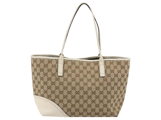 GUCCI GG Canvas Hand Bag Beige Gold 169946 - vista 3