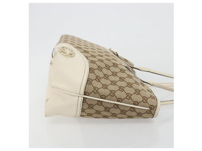 GUCCI GG Canvas Hand Bag Beige Gold 169946 - vista 4
