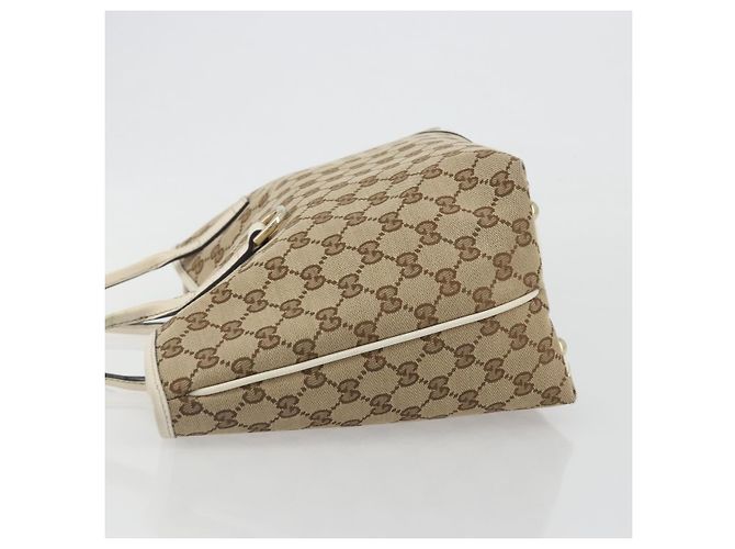 GUCCI GG Canvas Hand Bag Beige Gold 169946 - vista 5